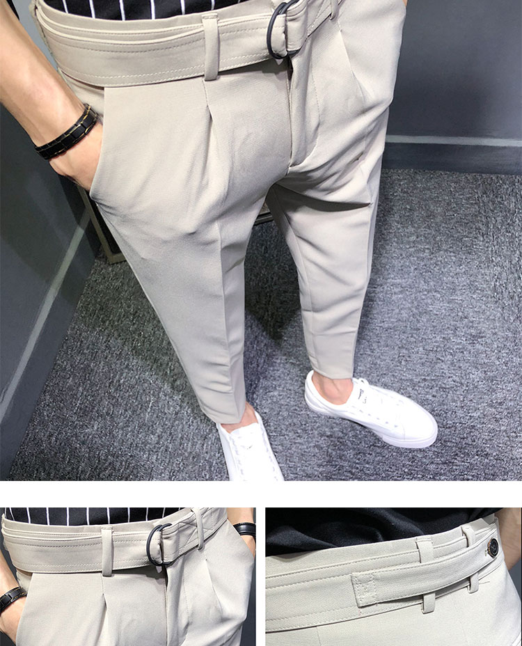 Quần tây nam mùa thu đông 9 điểm giản dị 9 quần nam Quần nam phiên bản Hàn Quốc của xu hướng quần lọt khe thời trang nam cao cấp