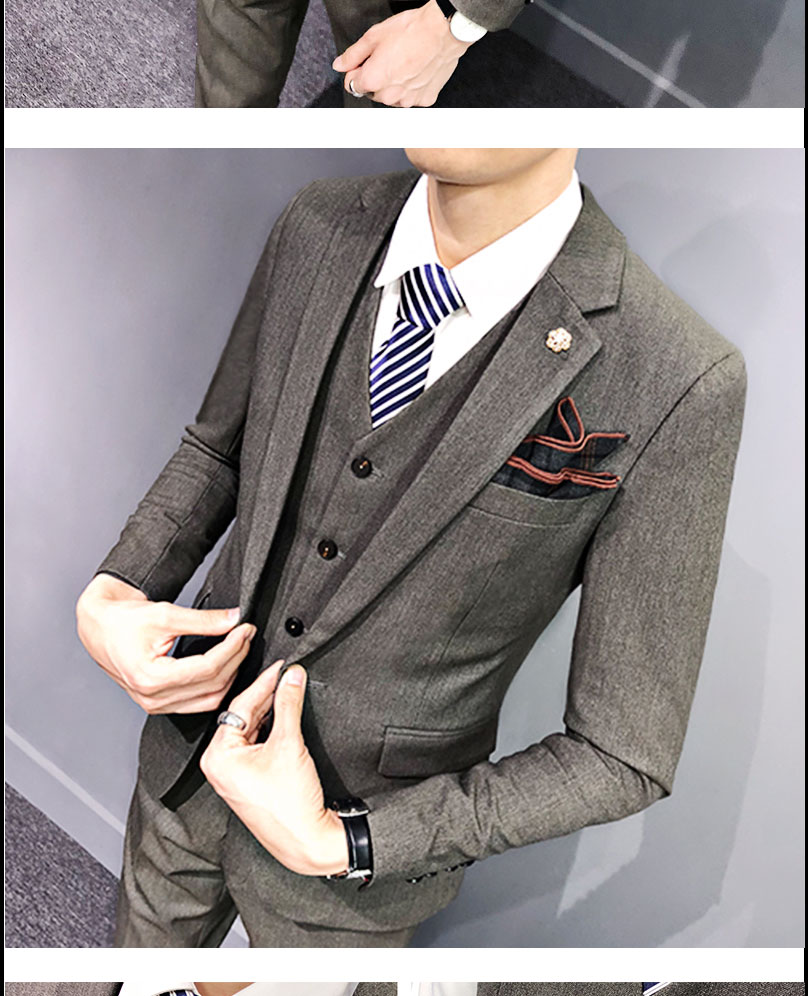 Mùa thu vest vest ba mảnh nam phiên bản Hàn Quốc của Slim British gió kinh doanh bình thường phù hợp với nam phù hợp với váy cưới áo khoác nam