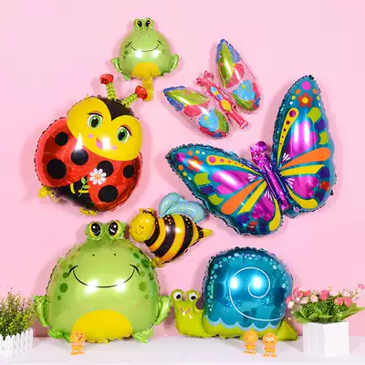 Children's birthday decoration balloon cartoon animal baby year-old party venue decoration insect aluminum film balloon party body