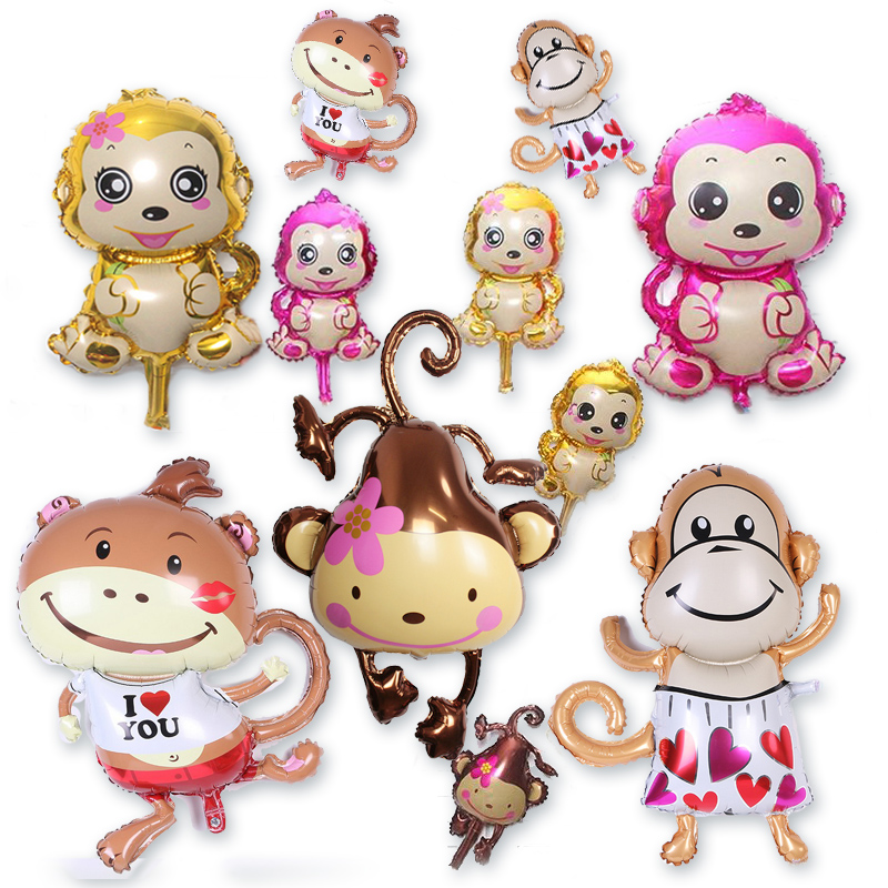 Children's monkey treasure Birthday party decoration supplies Children's toys Cartoon aluminum film monkey balloon Aluminum foil balloon