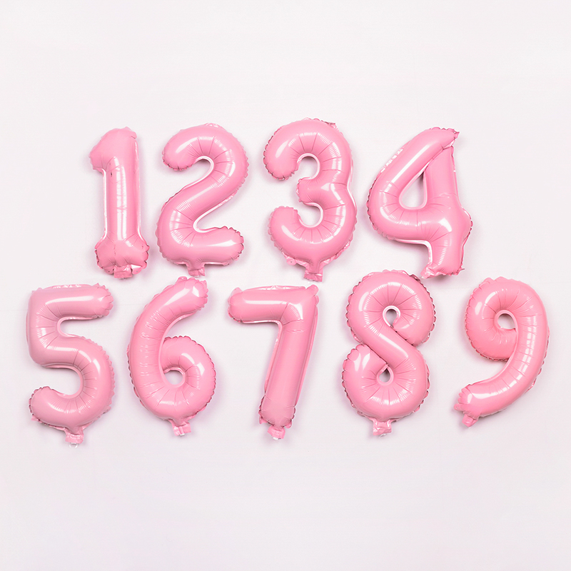 Birthday decoration number solid color word balloon Baby year-old party decoration aluminum film balloon Wedding wedding confession balloon