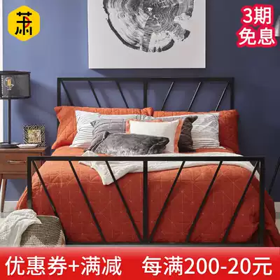 European-style modern minimalist princess wrought iron bed iron frame Steel frame Double single adult children 1 2 1 5 1 8 meters