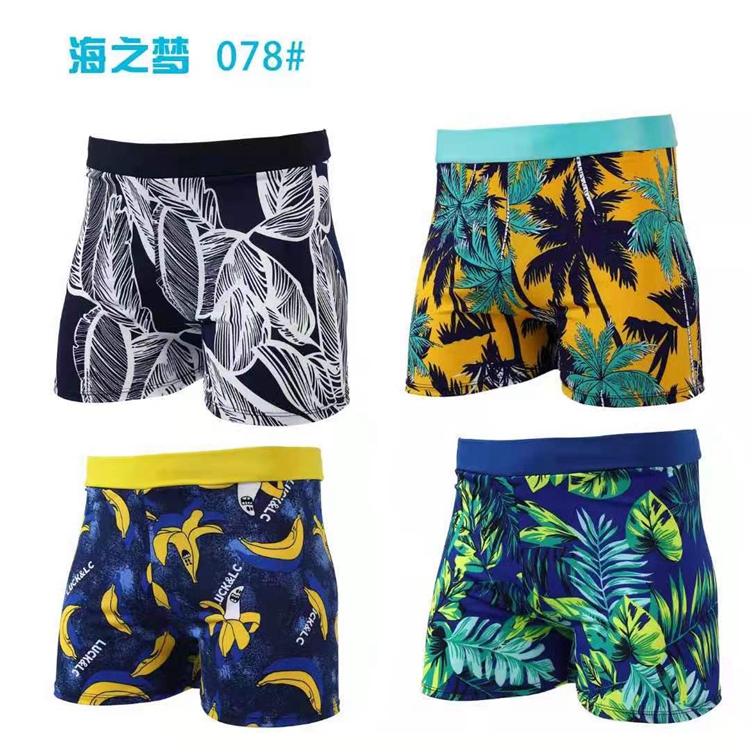 Men's Swimming Pants Flat Corner Fashion Printed Male Swimsuit 2018 Mid plus Fat Gaga Grand Code Loose New Swimming Trunks