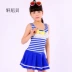 Đồ bơi Hàn Quốc phiên bản hot mùa xuân 2018 cho trẻ em áo tắm ren một mảnh sọc 1003 nữ đồ bơi trẻ em nữ lớn Bộ đồ bơi của Kid