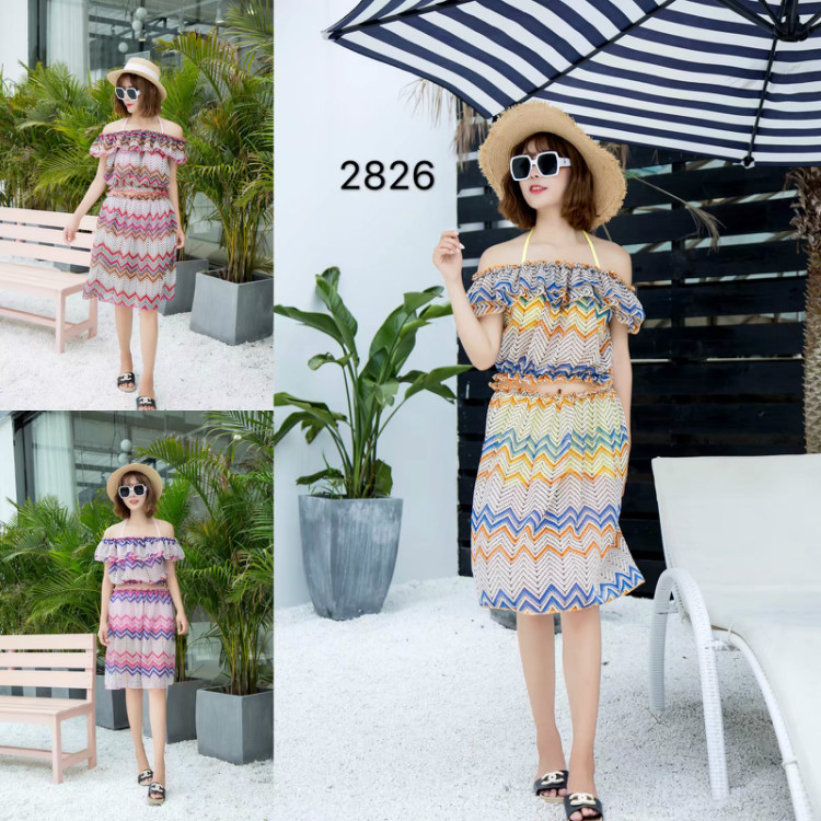 Bộ bikini liền thân gợi cảm 2826 bikini ba mảnh áo tắm jumpsuit che bụng thon gọn áo tắm nữ áo tắm cho người béo