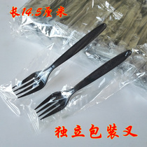 Black disposable fork independent packaging fork 5 inch fork 14 5CM cake fork fruit fork takeaway fork length
