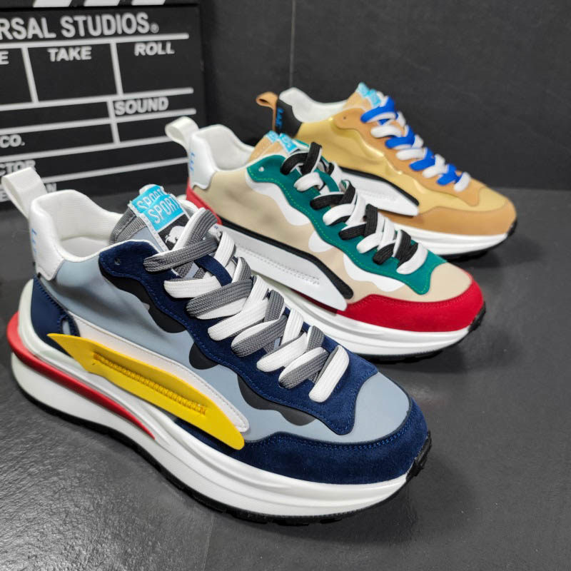 Spirit Little Guys Tide Shoes Boomers Aganhuav Shoes Men 2022 Breathable Couple Sports Thick Bottoms Heightening Women's Daddy Shoes