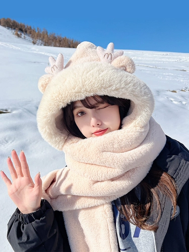 Демисезонная шапка, шарф, зимние милые удерживающие тепло перчатки с капюшоном, бархатный зимний комплект, с медвежатами, 3 предмета