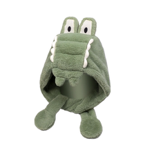 Winter warmth crocodile hat winter female cute girl three sets of scarf integrated student Han version Chaotou hat