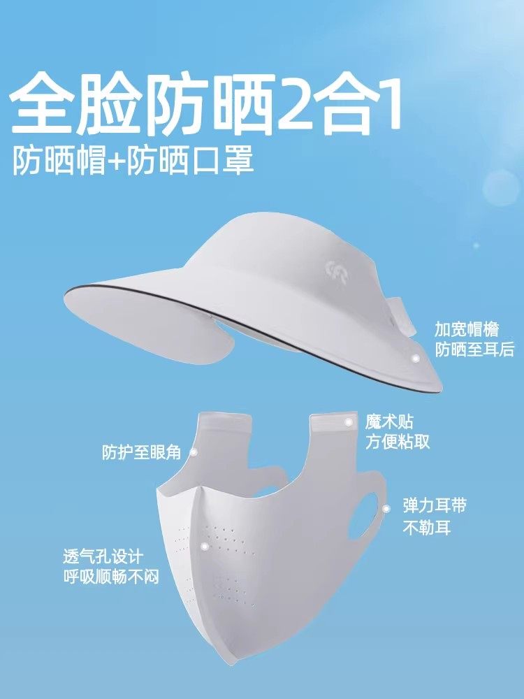 High-Quality Sun Protection Face Mask That Covers the Entire Face, Uv Protection, Women's Face Kini Hat, Ice Silk Medical Beauty Mask, Post-Surgery Sunshade