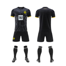 2324 season Dortmund away football uniform suit customized childrens adult male short-sleeved training uniform