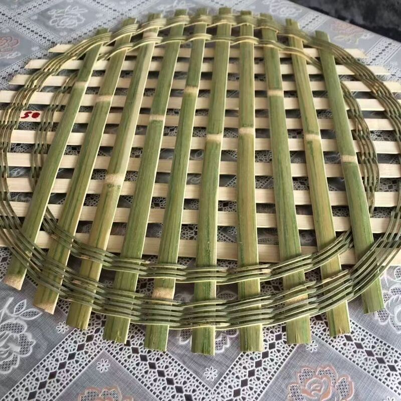 Bamboo Steaming Rack, Handmade Round Bamboo Steaming Mat, Hand-Woven Bamboo Steaming Sheet, Traditional Household Bamboo Steaming Grid, Bamboo Pickle Jar
