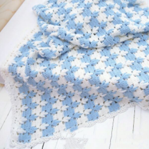 Manual Wool Thread DIY Crochet Knitted Blanket Leaves Blanket Electronic Illustration Photo Tutorial