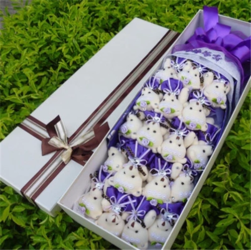 Jiamusi giao hoa ở Mẫu Đơn Giang phim hoạt hình gấu búp bê hộp quà sinh nhật bạn trai bạn gái bạn gái bày tỏ - Hoa hoạt hình / Hoa sô cô la