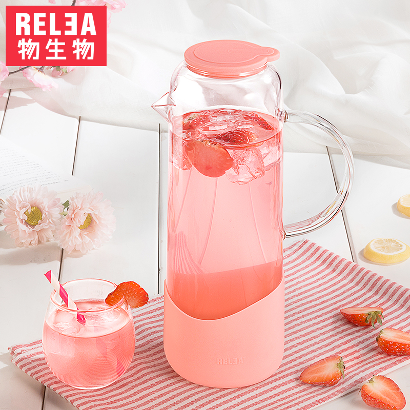 Relea 物生物 耐高温高硼硅玻璃冷水壶 1.38L(带硅胶保护套)天猫优惠券折后¥24.9包邮 3色可选 Relea 物生物 耐高温高硼硅玻璃冷水壶 1.38L(带硅胶保护套)天猫优惠券折后¥24.9包邮 3色可选