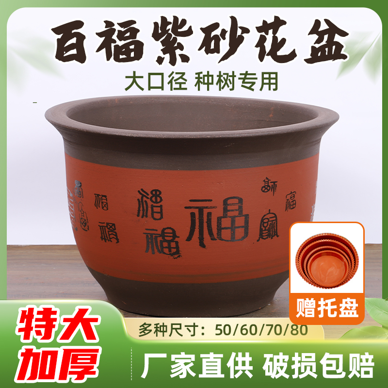 Ceramic Flower Pots for Home Use, Extra-Large Diameter, Purple Clay, High-End, for Fortune Trees and Money Trees, Clearance Sale Ceramic Flower Pots for Home Use, Extra-Large Diameter, Purple Clay, High-End, for Fortune Trees and Money Trees, Clearance Sale
