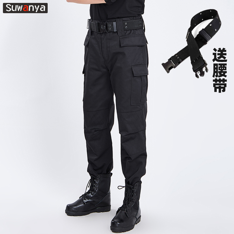 Multi-Pocket Property Security Company Security Guard Pants, Thin Black Work Pants, Summer, Autumn, and Winter Mesh Straight-Leg Men's Pants Multi-Pocket Property Security Company Security Guard Pants, Thin Black Work Pants, Summer, Autumn, and Winter Mesh Straight-Leg Men's Pants