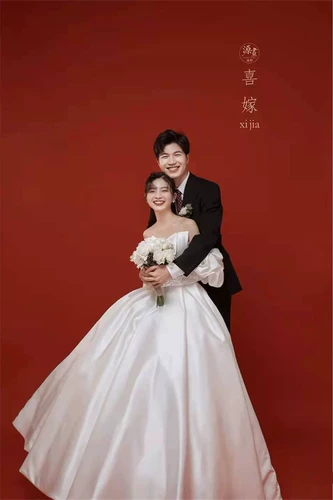 Белое свадебное платье, корейский топ без лямок для влюбленных, рукава фонарики