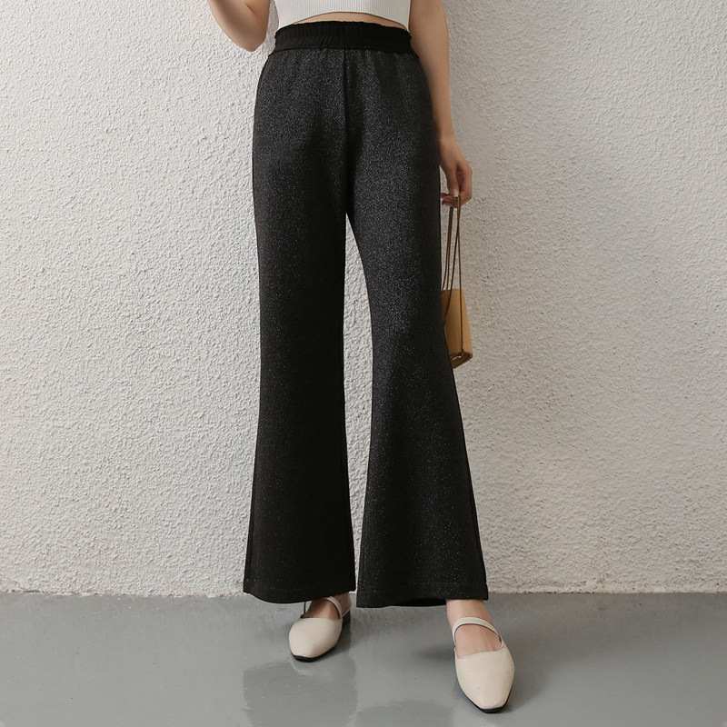 Casual pants woman 2020 spring summer new tightness waist wide leg pants high waist pituality 100 lap temperament straight barrel pants FORTEl