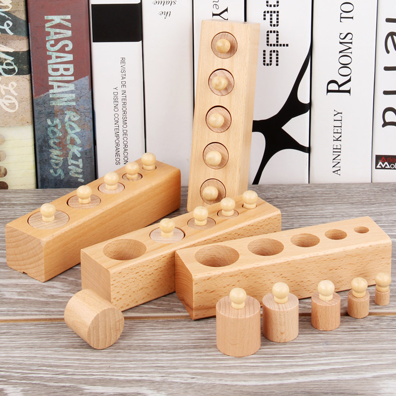 Children's colorful Montessori socket cylinder early education educational toys baby Montessori teaching aids family version