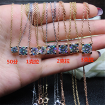 US imported 18k platinum rose gold moisanishi necklace bull head pendant Luo Zijun same diamond necklace female