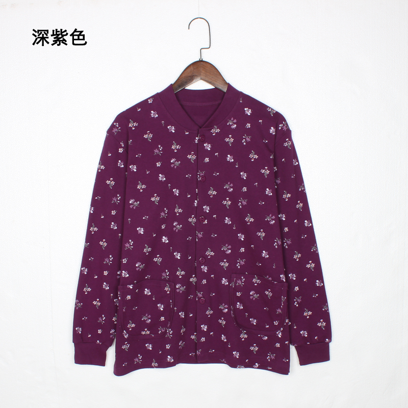 Trung niên già quần áo phụ nữ bông cardigan mùa thu mất mã lớn mở mẹ bông lót để chiếc áo khoác mùa thu nắp khóa