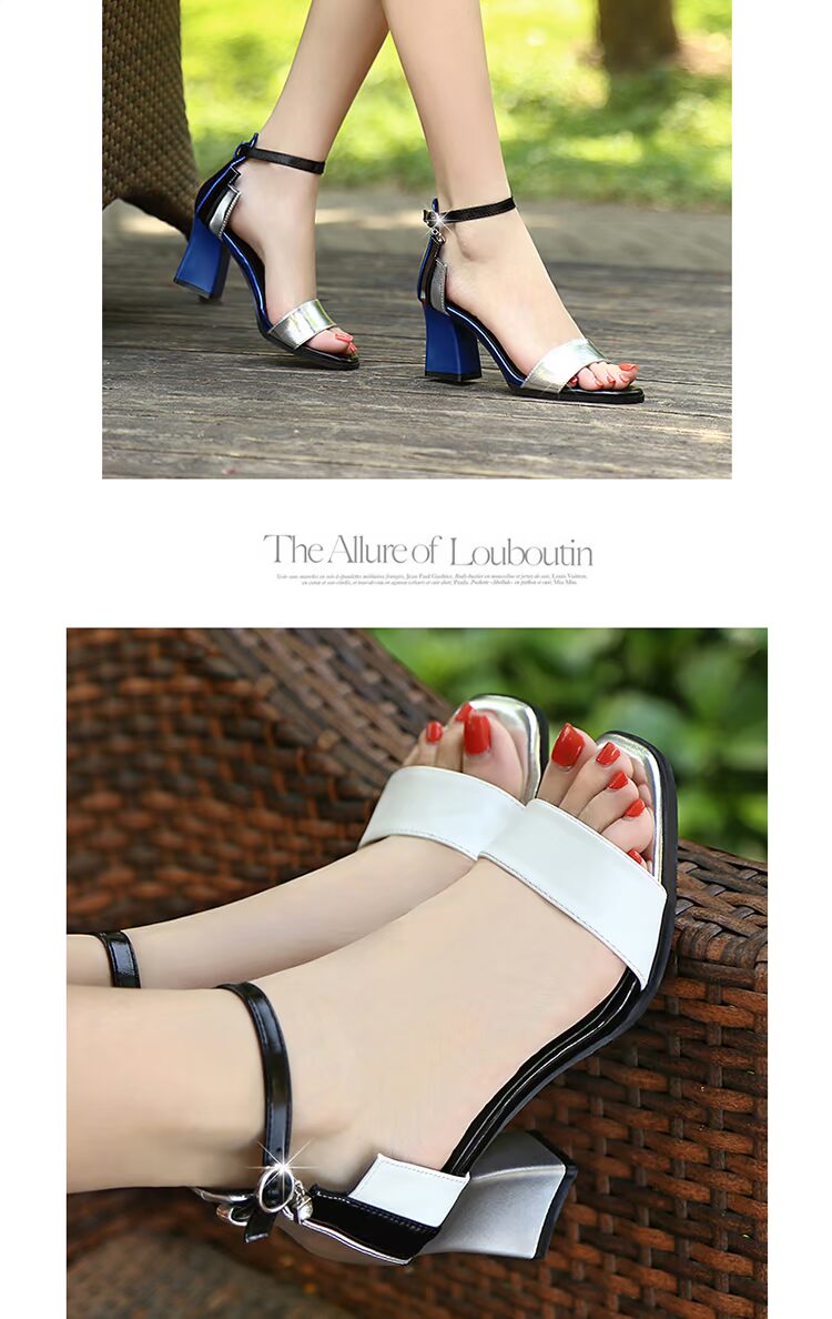 2018 từ khóa mới dày với sandal nữ mùa hè với mã lớn gợi cảm hở ngón hoang dã nhỏ tươi cao gót nữ dép hermes nữ