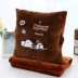 Phim hoạt hình gối chăn kép sử dụng ba trong một đệm xe gối văn phòng đa chức năng nap san hô chăn lông cừu - Trở lại đệm / Bolsters Trở lại đệm / Bolsters