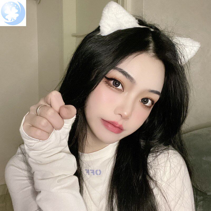  Little Girl Hairpin Netting Red 2021 New Cat Ears Hairpin A Pair Of Kitty Plush Headwear Woman Cute Fox