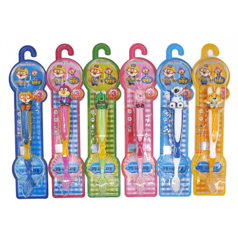 South Korea imported PORORO children's toothbrush Infant toothbrush double soft hair 2-3-6-8 years old