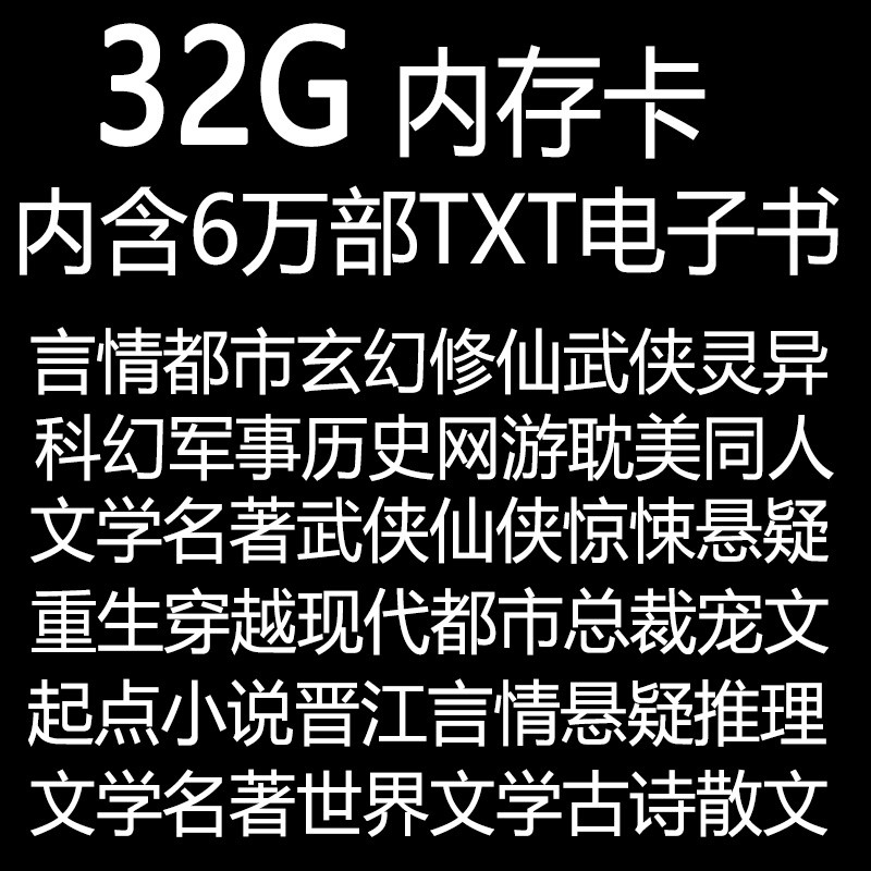 32G Memory Card Memory Cards Full Fiction Mobile Phone Tablet Ebook MP3MP4P5 Universal Fantasy Metropolitan TXT