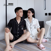 Couple summer half sleeve shorts custom embroidered name cartoon pattern birthday parents girlfriends gift pyjamas home clothes