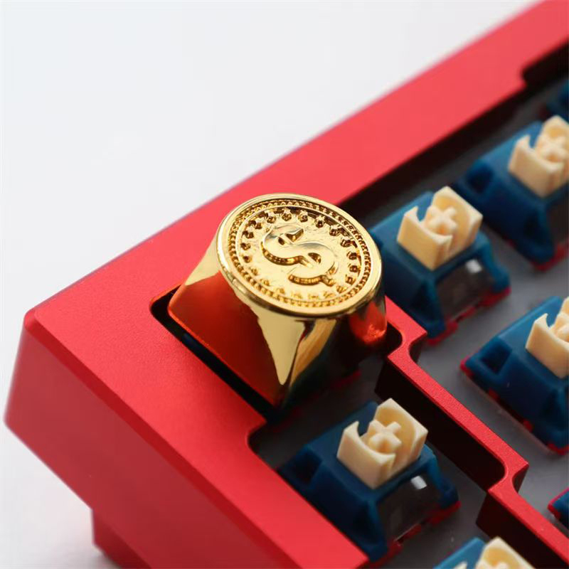 New Dollar Coin Brass Personalized Keycaps with Simple and Unique Design, Niche, Chic, Trendy, Creative, Fashionable Keyboard