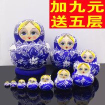 Artisanat russe tilleul séché à lair sans formaldéhyde jouet éducatif de poupée matryoshka russe dix couches 008