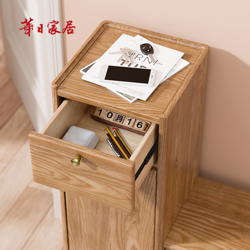 China Day Home White Wax Wood Changing Shoe Rack Shoe Rack Placement Rack Door Hall Solid Wood Furniture