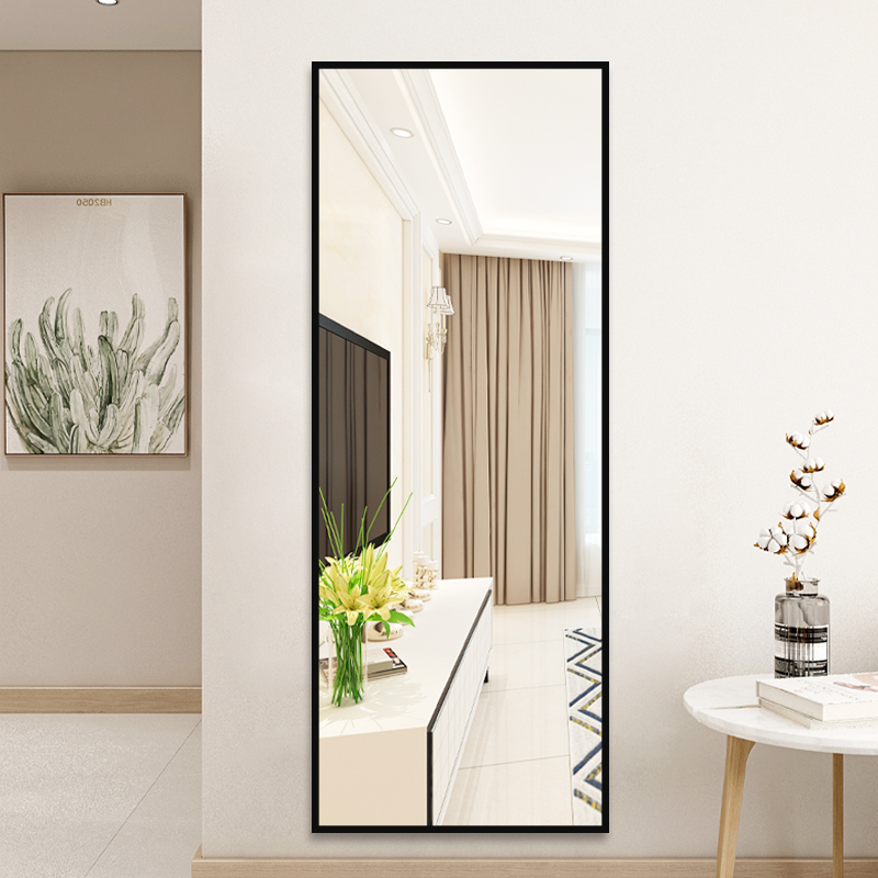 Mirror Sticker Wall Self-Adhesive Full Body Mirror Home Whole Body Small Household Type Free Of Punch Hanging Wall Glued Wall Mesh Red Photo Co-Style Big