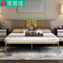 New Chinese style simple Princess iron bed iron frame light luxury steel frame double single adult childrens homestay rental creative