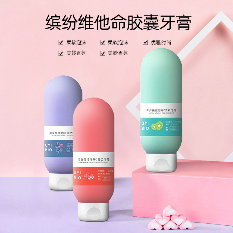 Fruit-flavored toothpaste fresh breath bright white stains tartar home white teeth chewing gum flavor adult