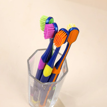 Wide-head toothbrush soft hair household mens special big head adult to smoke stains hard hair Family combination