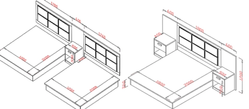 Khách sạn khách sạn căn hộ duy nhất phòng nội thất giường đặt tùy chỉnh nhân viên ký túc xá giường đôi hộp máy tính bàn