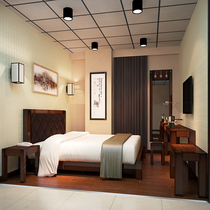 Beijing custom high-end hotel paint complete sets of furniture single room standard bed room veneer full set of bedside