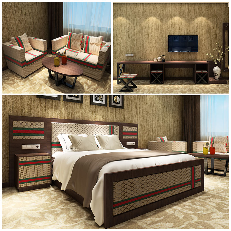 Custom hotel, apartment, room, furniture, bed, dormitory, double room, standard room, full set of 1.8m bed box