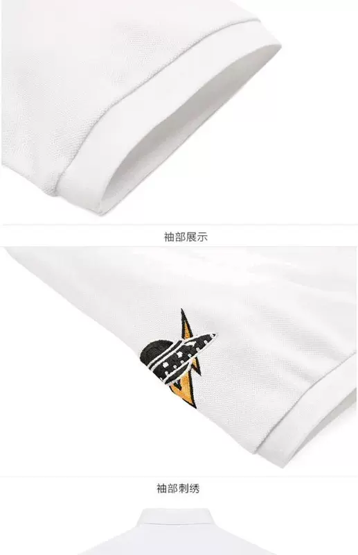 Bird Men 18 Summer Mới Áo ngắn tay Polo Áo trắng thêu Ve áo cho nam thun thun Paul Áo thun mỏng