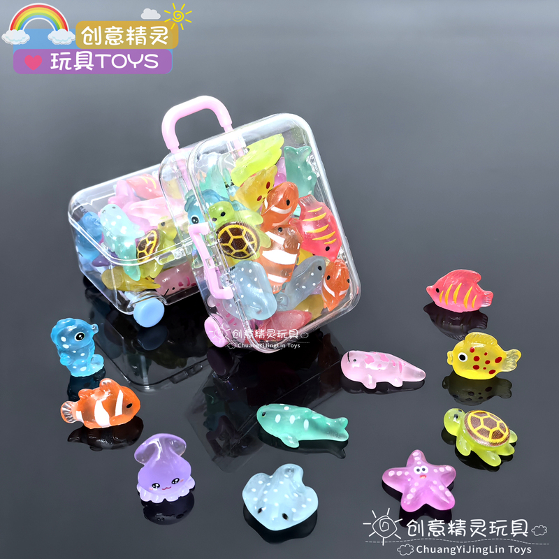 Glow-In-The-Dark Simulated Ocean Octopus, Starfish, Animal Series Micro-Model, Cute Shark, Clownfish, Dolphin, Octopus Toy Glow-In-The-Dark Simulated Ocean Octopus, Starfish, Animal Series Micro-Model, Cute Shark, Clownfish, Dolphin, Octopus Toy