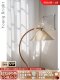Danish Timberiine French-Style South Seas Vintage Floor Lamp Beside the Sofa in the Living Room, Bedroom, Natural Wood Wabi-Sabi Style Lighting Fixtures