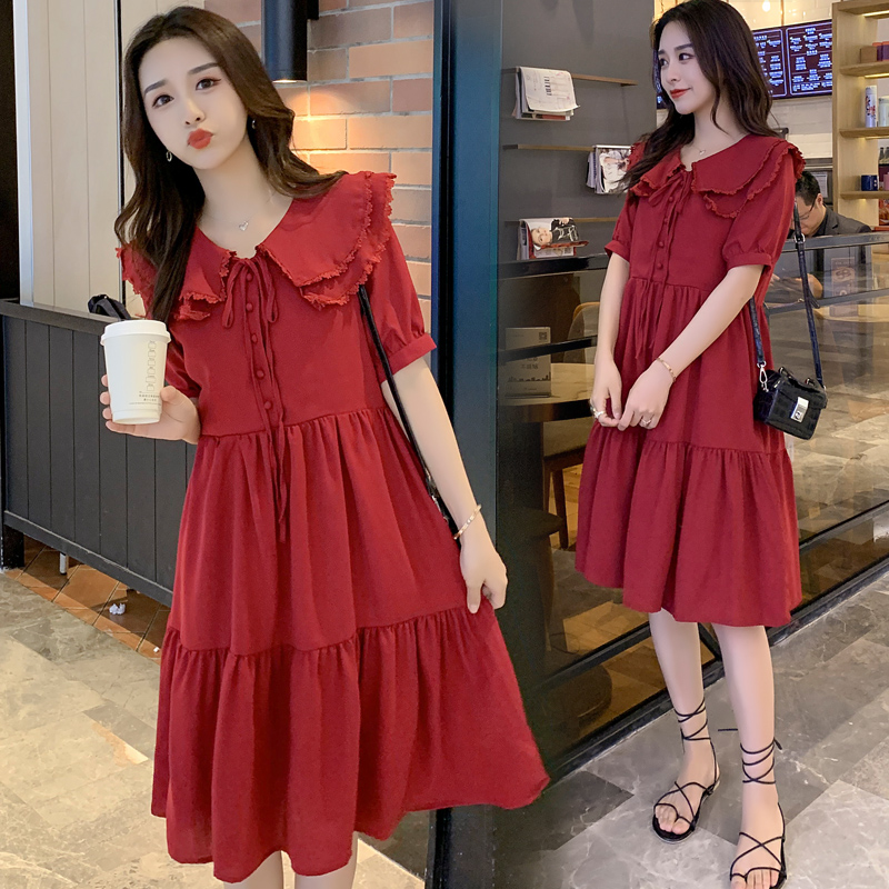 Maternity dress Summer lace doll collar Small maternity dress Summer suit Nursing dress summer dress fashion section