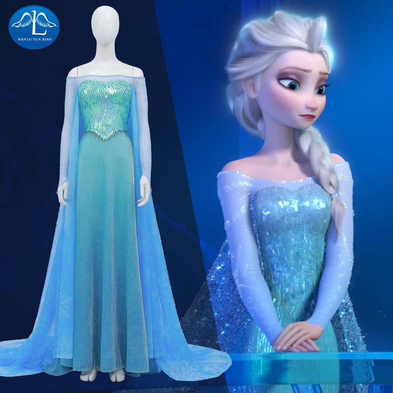 Elsa Frozen Elsa Cosplay Costume Princess Dress Women's Elsa Cloak Full Set