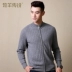Người chăn cừu huyền thoại kinh doanh giản dị 100% áo len cashmere tinh khiết nam cashmere nguyên chất khóa kéo áo len cashmere áo len - Áo len Cashmere áo sơ mi nam  Áo len Cashmere