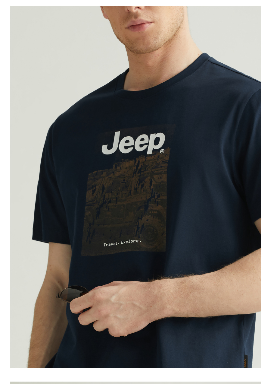 吉普Jeep 2022夏季新款 男纯棉休闲印花T恤 图12