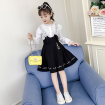 Girl Spring Dress Dress Dress 2022 New 3 Ocean Gas 4 Princess Dress 5 Children 6 Girl Braces Skirt 7 Suit 8 Years Old